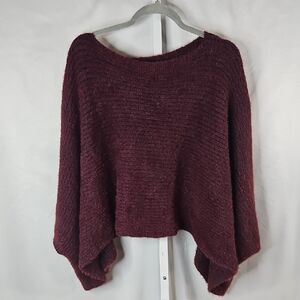 Coco + Carmen Burgundy Poncho Sweater